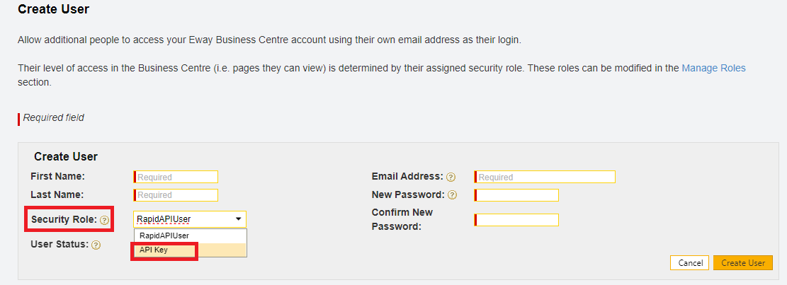 How do I set up my Sandbox API key and password?
